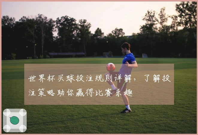 世界杯买球投注规则详解，了解投注策略助你赢得比赛乐趣