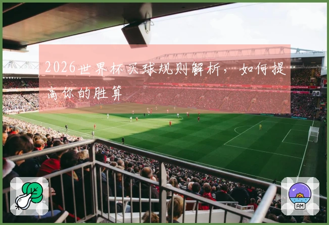2026世界杯买球规则解析，如何提高你的胜算